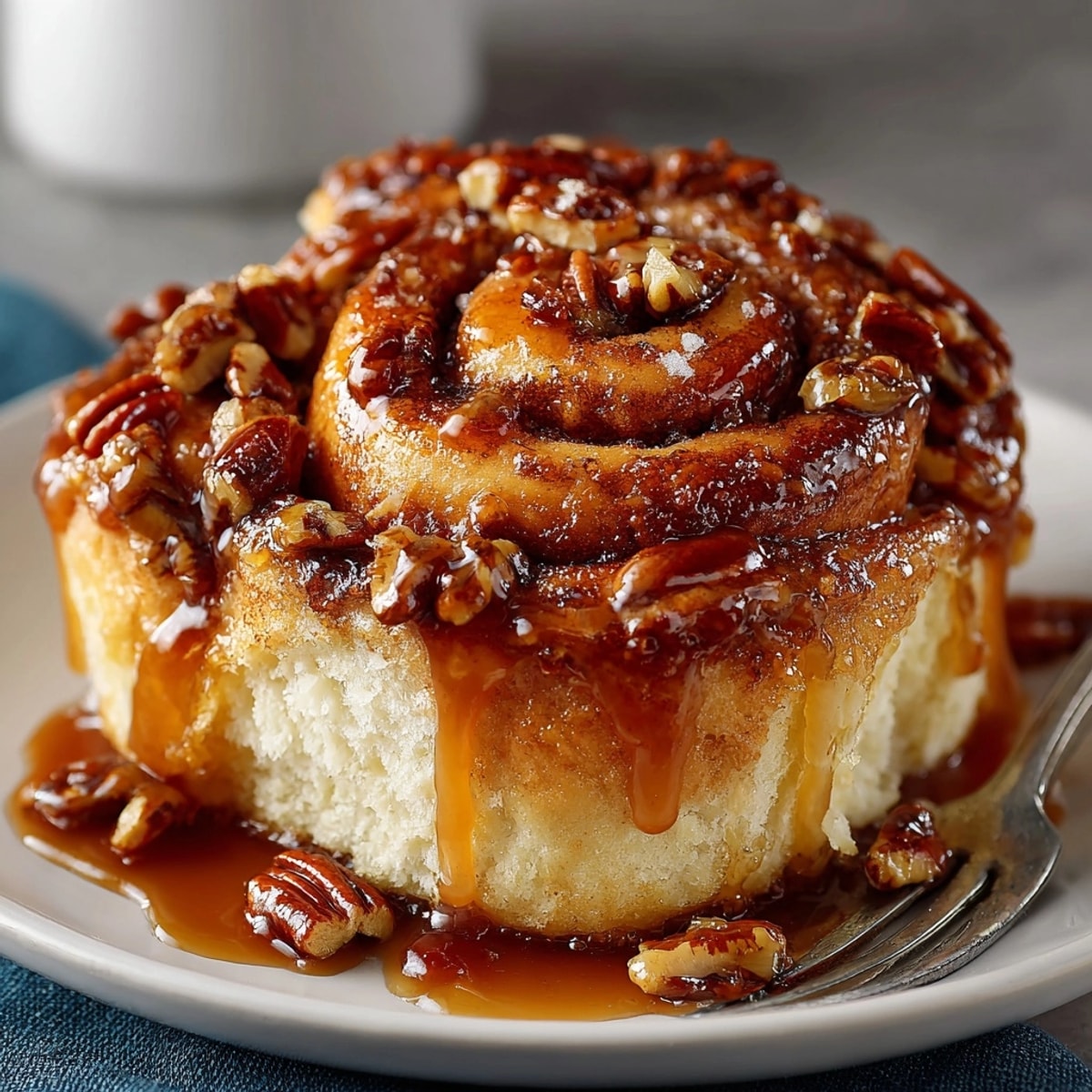 Golden, gooey Maple Pecan Sticky Buns, fresh from the oven, ready to enjoy.