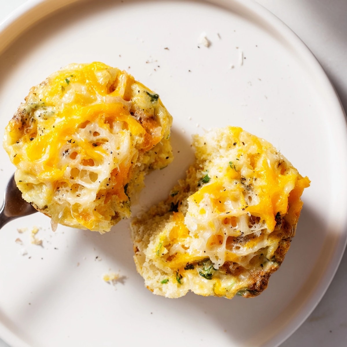 Delicious, herby Cheesy Ricotta Spinach Egg Muffins served on a plate, ready to enjoy.