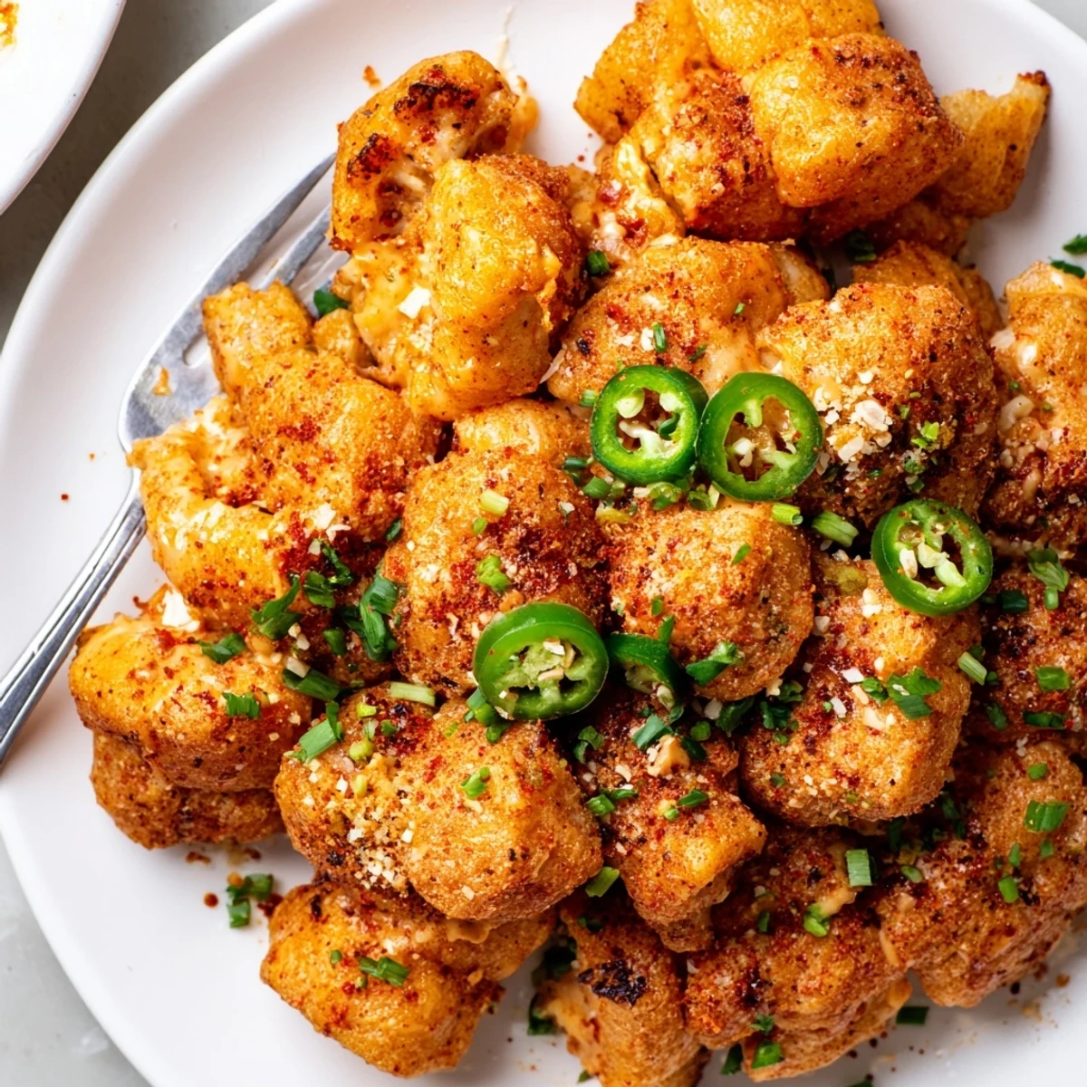 Savory Spicy Ranch Monkey Bread Waffles served with fresh jalapeños and herbs.  