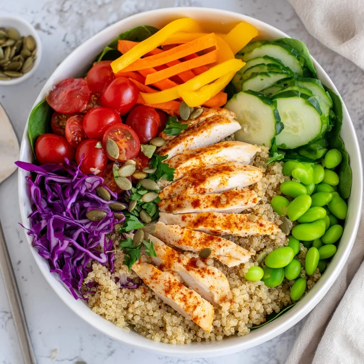 Colorful healthy meal-prep bowls bursting with flavors, perfect for nutritious lunches.