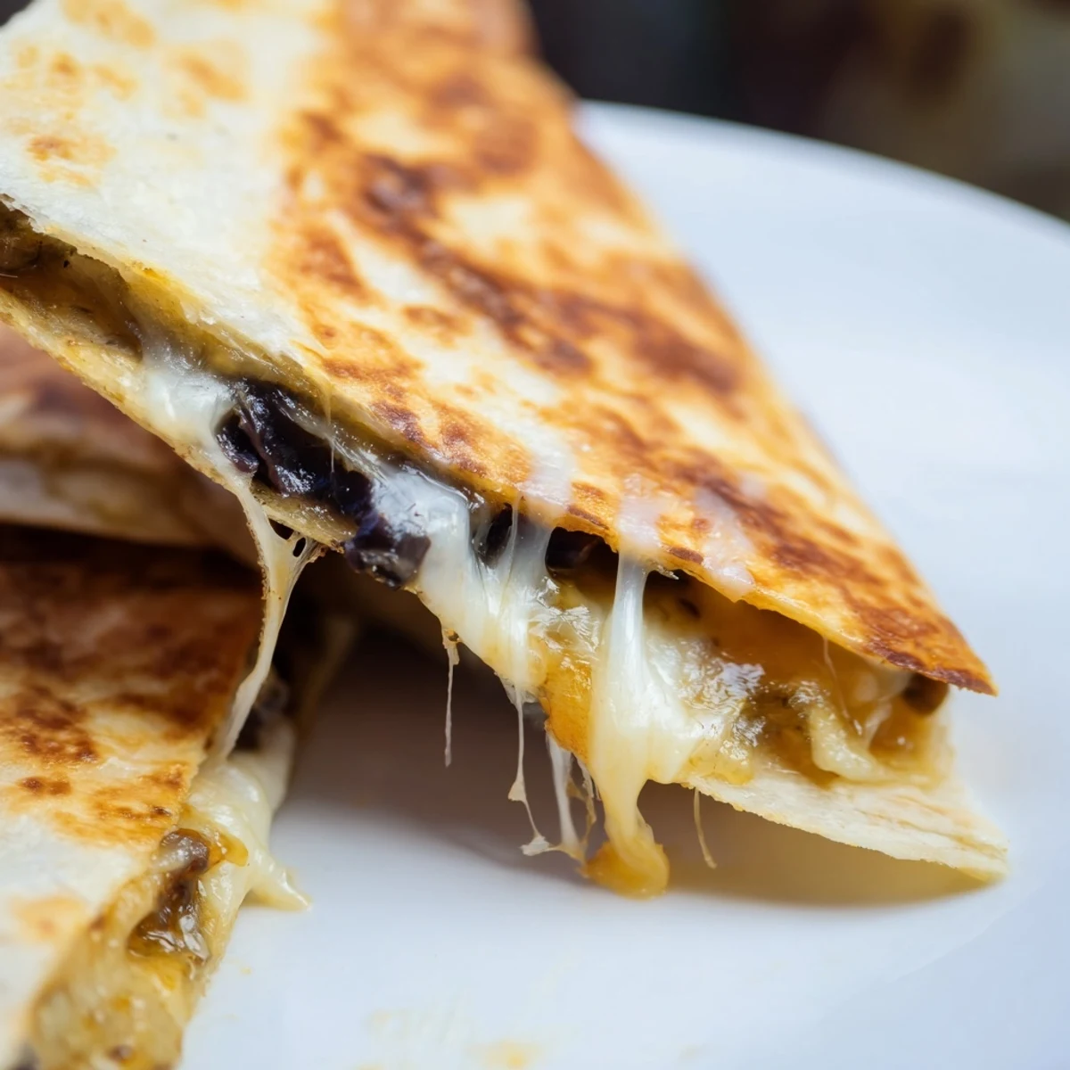 Crispy flour tortillas filled with creamy beans and cheese make these easy Bean & Cheese Quesadillas irresistible.
