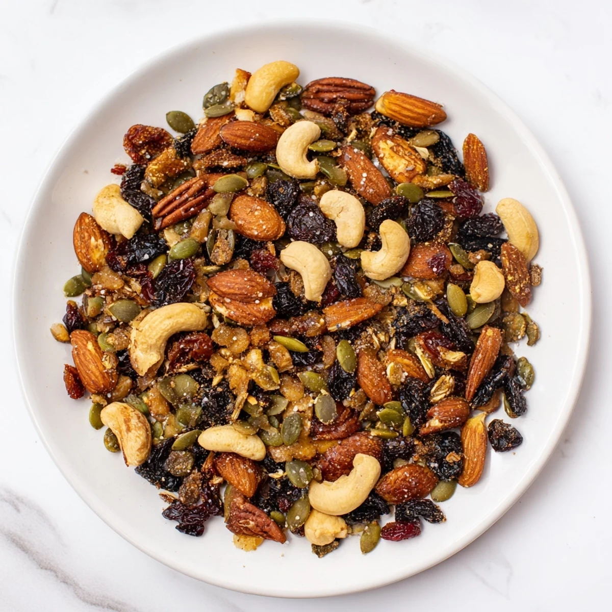 Golden, crunchy Nutty Nosh Squirrel Snack Mix in a bowl, ready to enjoy with a hint of spice.