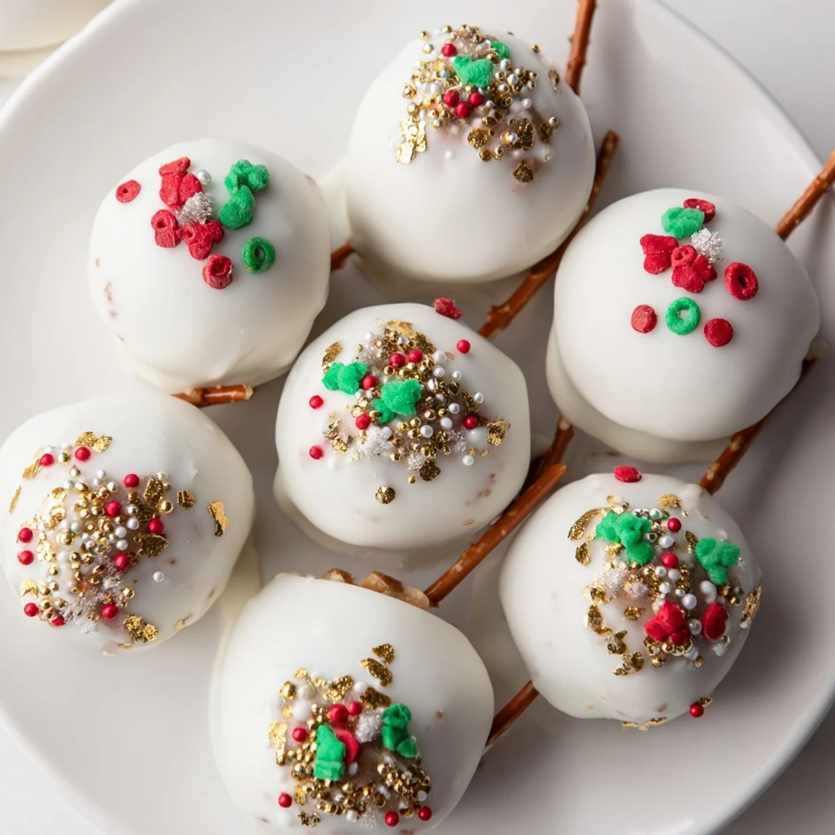 Delicious, homemade Holiday Ornament Candy Balls ready to be served, perfect for any holiday party.