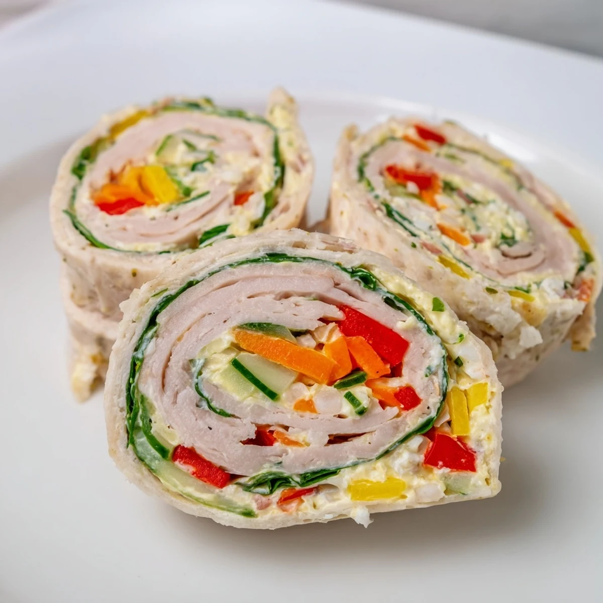 Beautiful Christmas tree of Smoked Turkey Pinwheels, savory appetizer ready for a festive holiday.