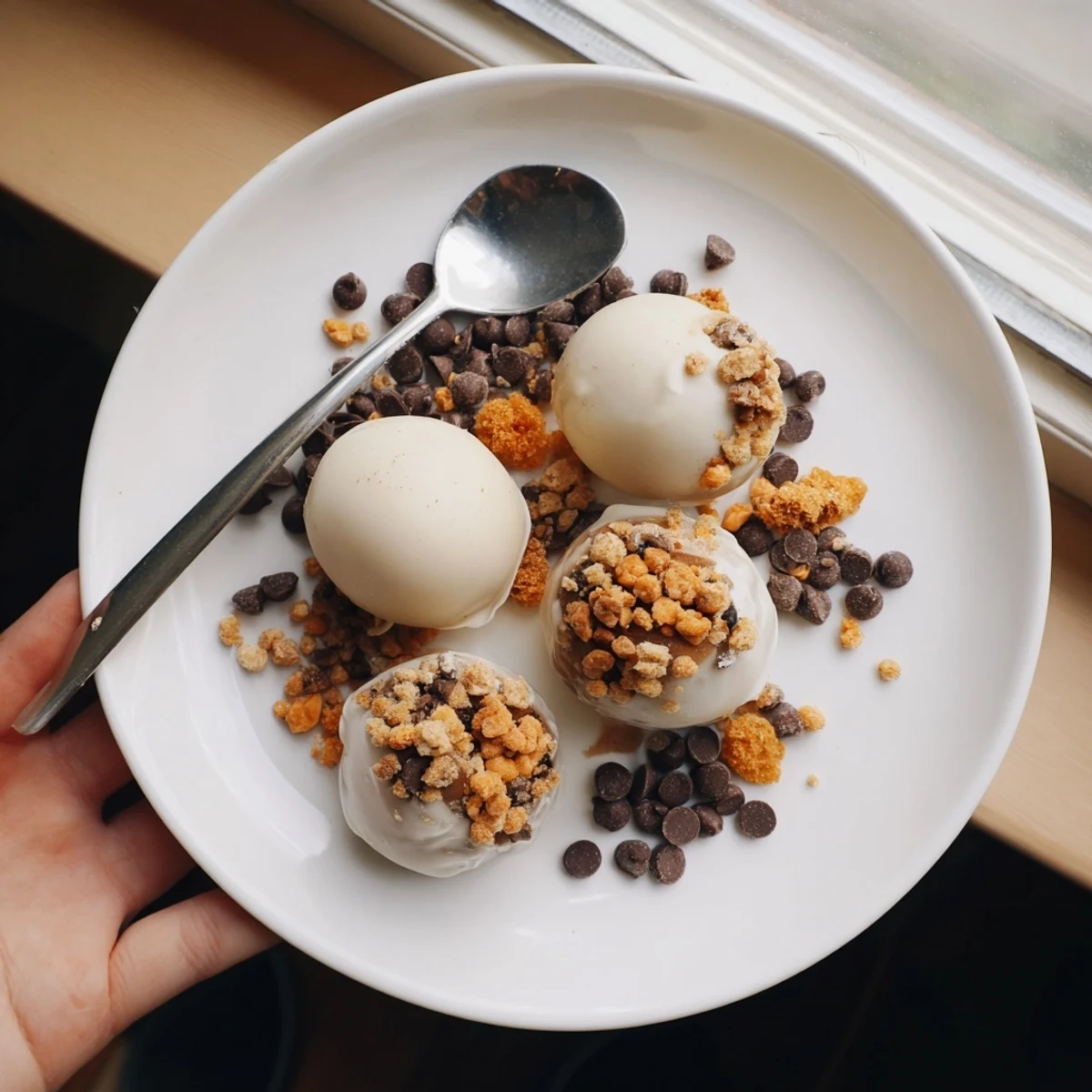 Close-up of a delightful Hot Cocoa Bomb Topping Bar bar, full of colorful toppings like sprinkles and candy.