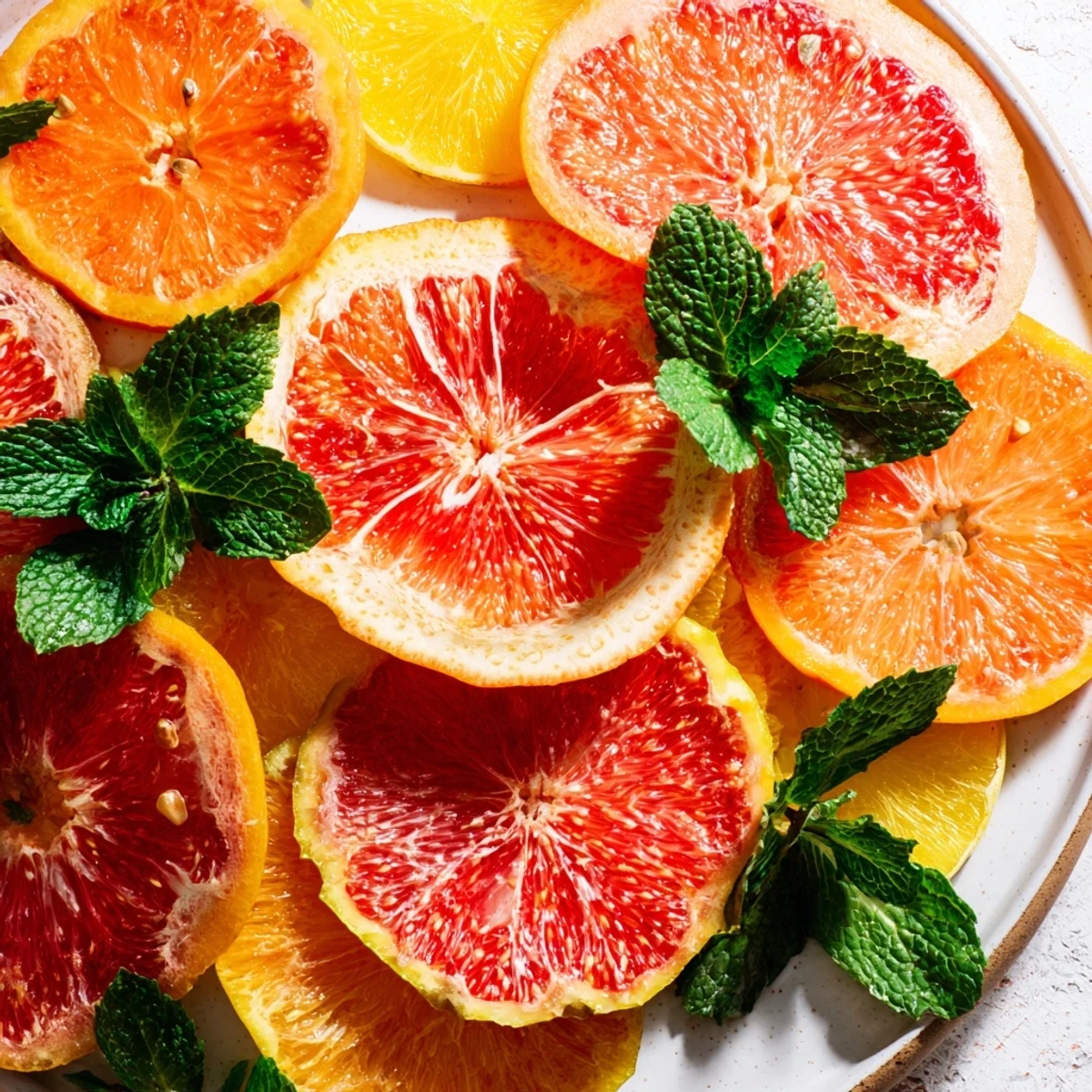 A colorful Fruit Board: Citrus Slice Garland Platter, arranged beautifully for a refreshing brunch treat.