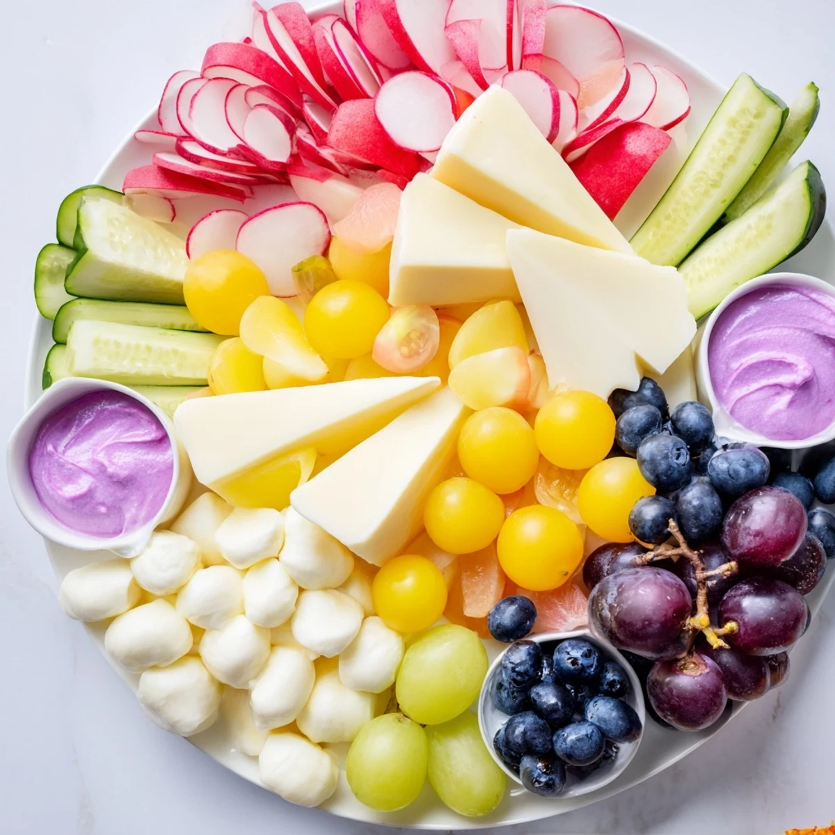 This Baby Shower Pastel Palette Grazing Board offers a variety of soft colors and tasty treats.