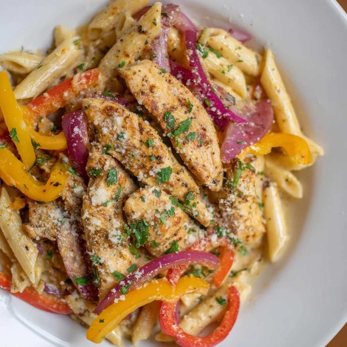 Tender chicken and penne coated in a rich Cajun sauce, known as Cajun Chicken Pasta.