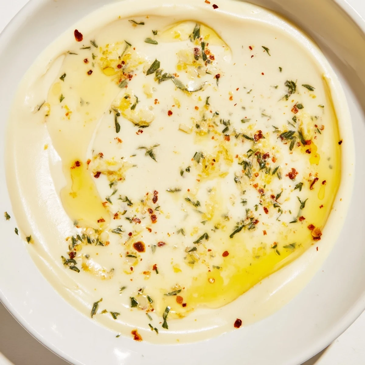 Vibrant Cowboy Butter Sauce, infused with garlic and spices, served alongside grilled vegetables for a meal.