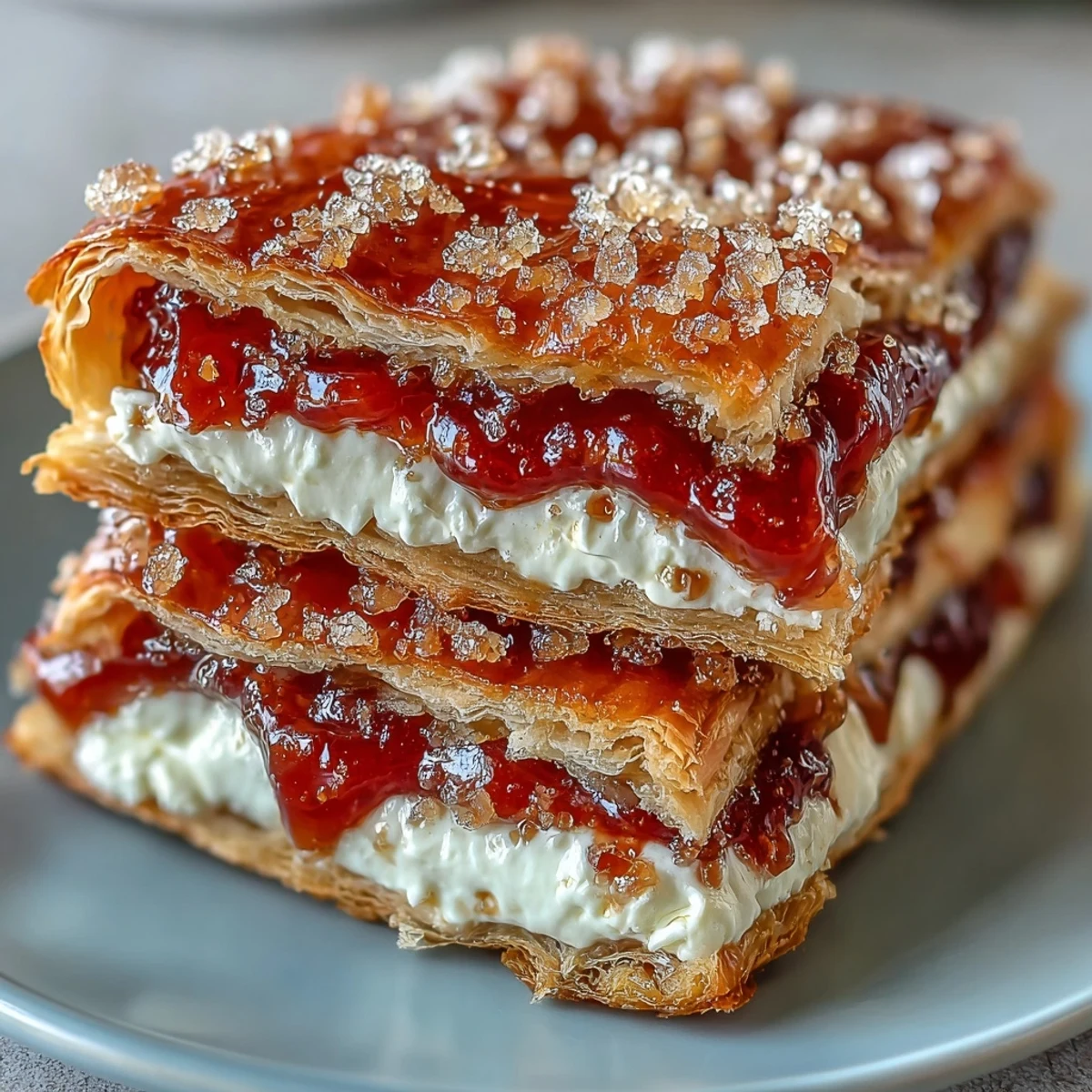 Golden, flaky Guava and Cream Cheese Pastelitos reveal sweet guava and creamy cheese when broken open.