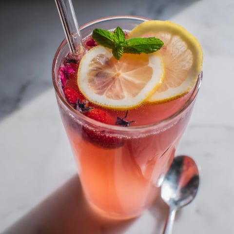 Refreshing kombucha-style home-brew mocktails with vibrant berries and herbs.  