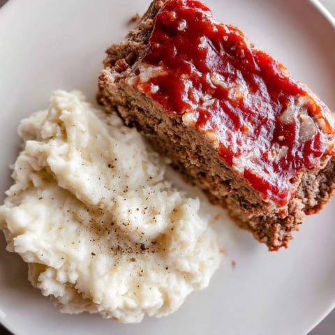 Sizzling meatloaf and creamy mashed potatoes, a classic American meal, ready to serve.