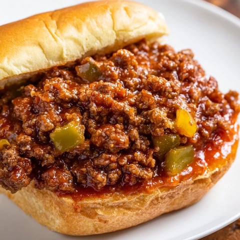 Steaming hot Sloppy Joes overflowing from toasted buns, a classic and comforting American meal.