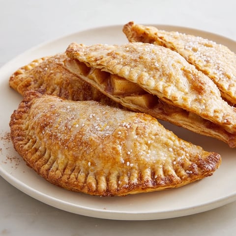 Warm, golden Winter Comfort Mitten Shaped Hand Pies filled with spiced apples, dusted with sugar.