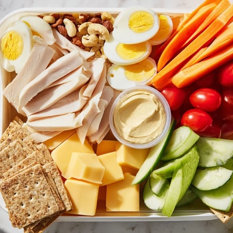 Protein Snack Boxes: A colorful assortment of healthy, high-protein components ready for delicious snacking.