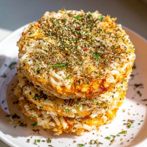 Golden, bubbly Crispy Rice Cake Cheese Stacks ready to eat, a flavorful appetizer anyone can enjoy.