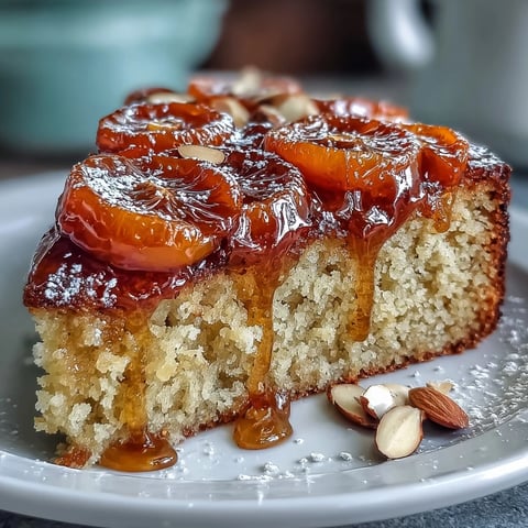 Moist candied orange olive oil cake with almond flour, garnished with powdered sugar and fresh mint for a gluten-free dessert.