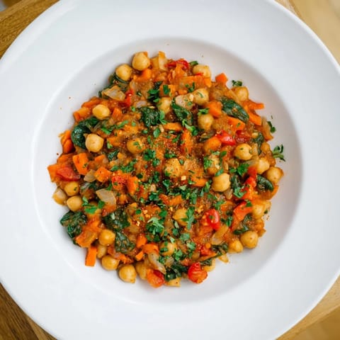 Vegetarian Chickpea Spinach Skillet