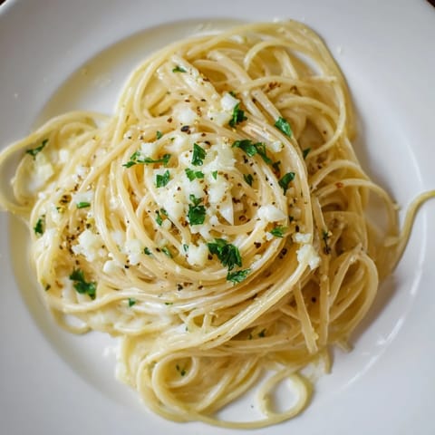 Creamy Three-Cheese Spaghetti