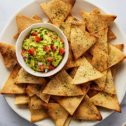 Pita Chips Guacamole Bowl