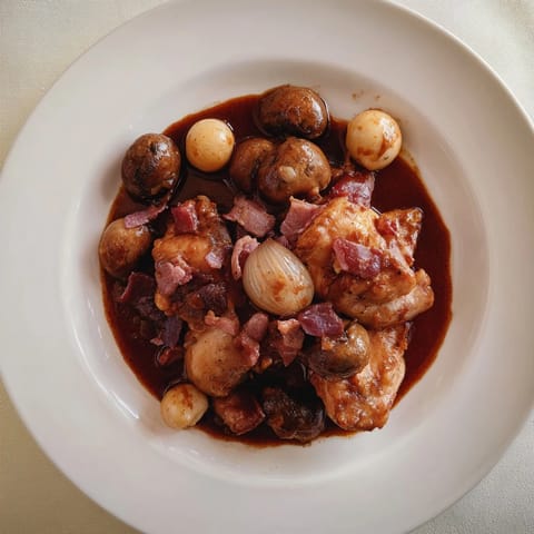 Coq au Vin classic braise