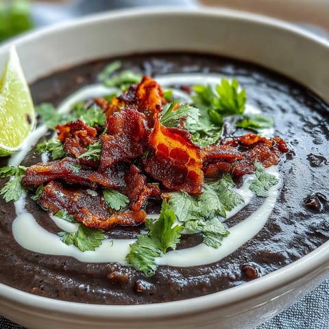 Creamy Black Bean Soup Lime