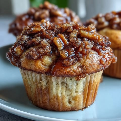 Sourdough discard banana muffins with cinnamon streusel topping, moist and tender, perfect for a cozy breakfast or afternoon treat.  
