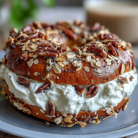 Soft, protein-packed bagels made with Greek yogurt, topped with everything seasoning, ideal for a satisfying, nutritious meal.  
