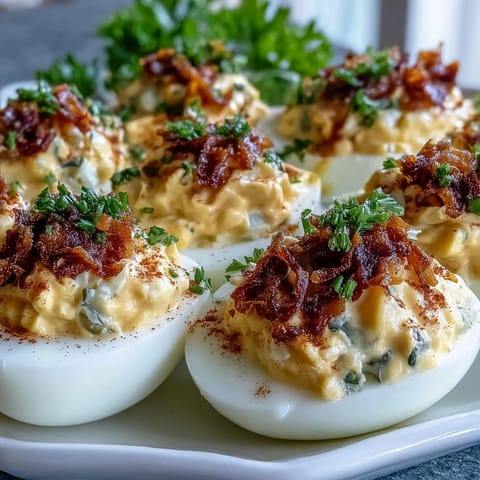 Creamy sweet pickle relish deviled eggs topped with paprika, perfect for entertaining.