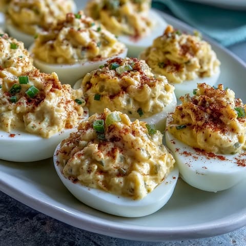 Tangy sweet pickle relish deviled eggs, a flavorful appetizer ready for your next gathering.