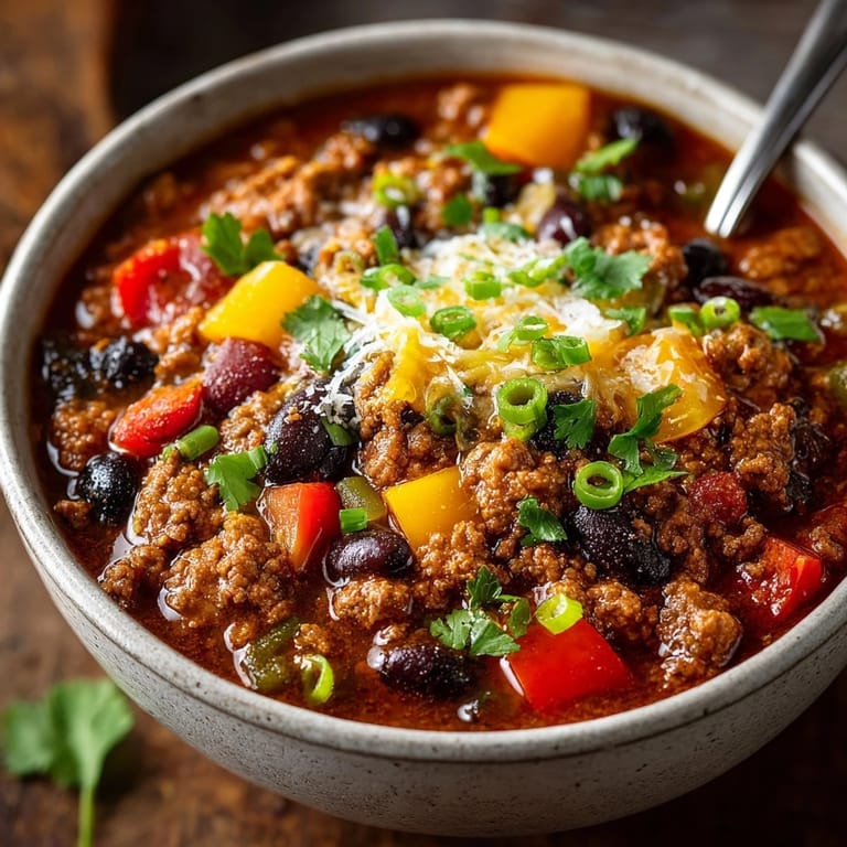 Creamy Turkey Chili with Pumpkin in a rustic bowl, garnished with cilantro.