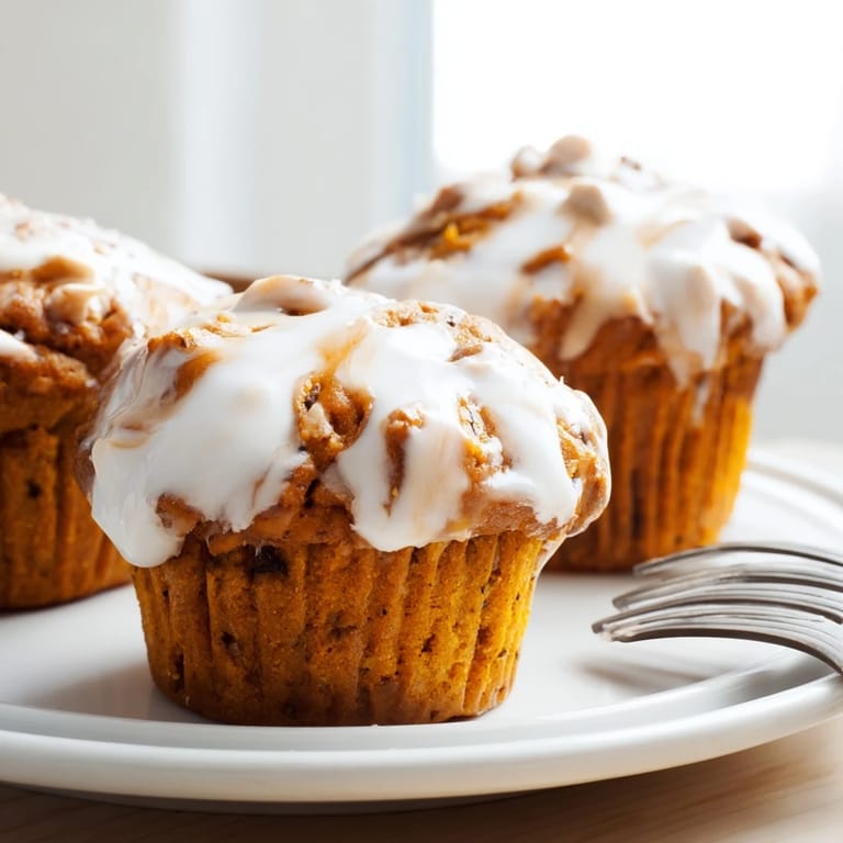 Fluffy pumpkin muffins featuring gooey marshmallow swirl, a festive autumn delight to share.
