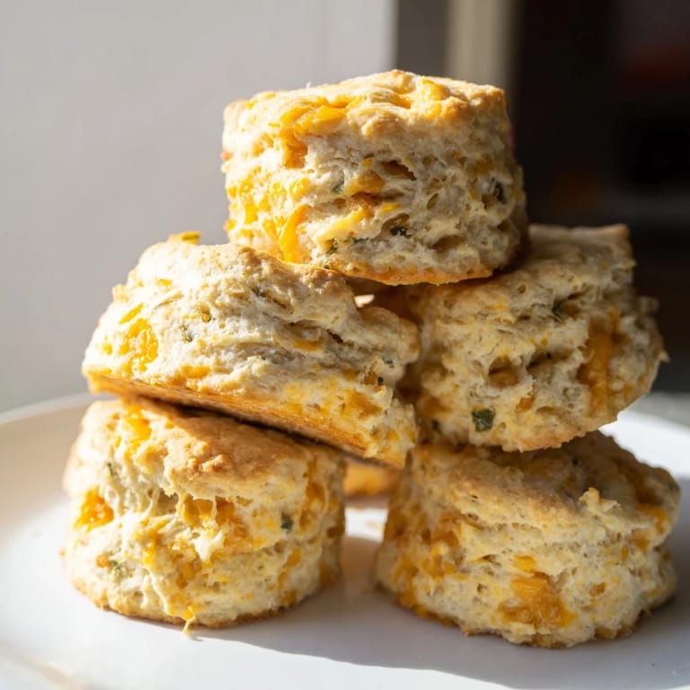 Savory Cheddar Jalapeño Soda Biscuits topped with melted butter, a delicious snack option.