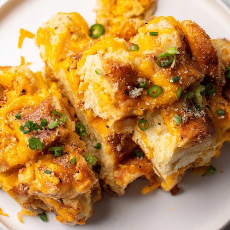 Golden brown Spicy Ranch Monkey Bread Waffles topped with jalapeños and fresh herbs, irresistible snack.  