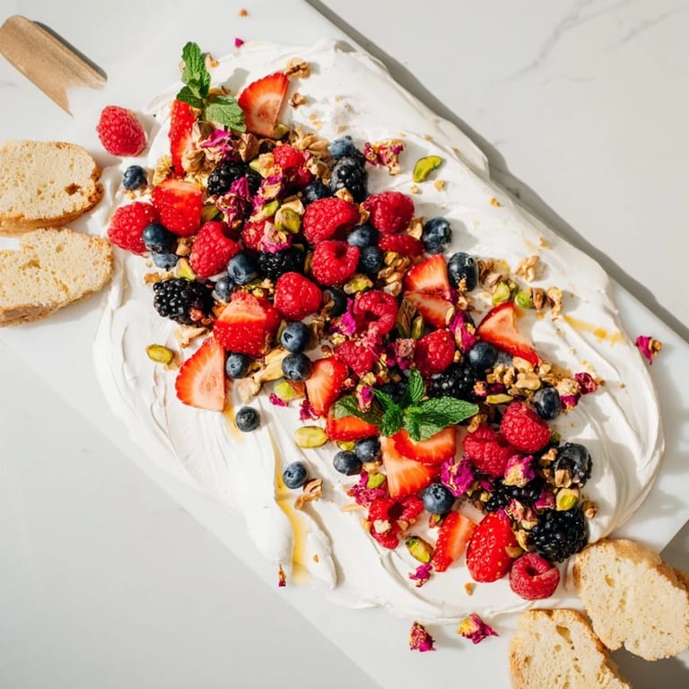 Indulgent Butter Board Dessert spread on toasted bread, drizzled with honey, and garnished.
