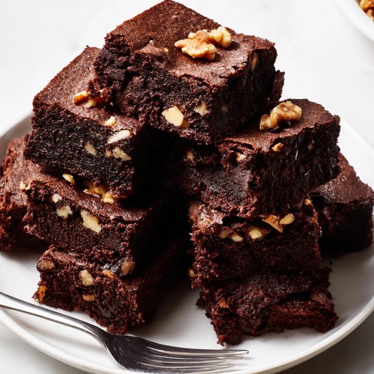 Indulgent zero-waste brownies, bursting with chocolate flavor and topped with nuts.