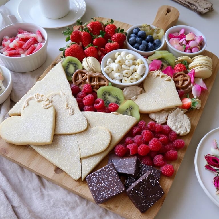 Indulge in a sweet, delicious Love Letter Dessert Board, perfect for a special celebration with loved ones.