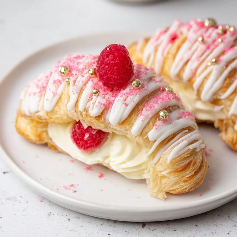 Perfectly baked princess crown desserts, filled with vanilla cream, make a special treat.