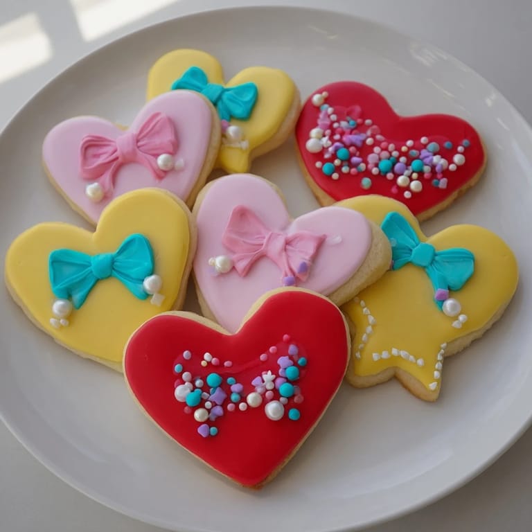 Vibrant Pretty Bows cookies, featuring colorful icing and sprinkles, ideal for any festive celebration or gift.