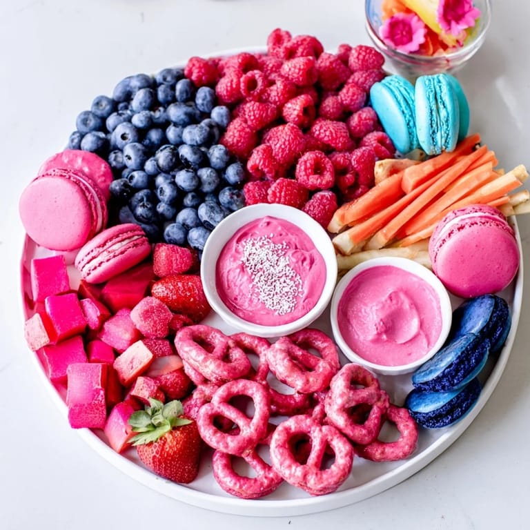 Delightful Baby Reveal snack board with sweet and savory options, arranged artistically for a special announcement.