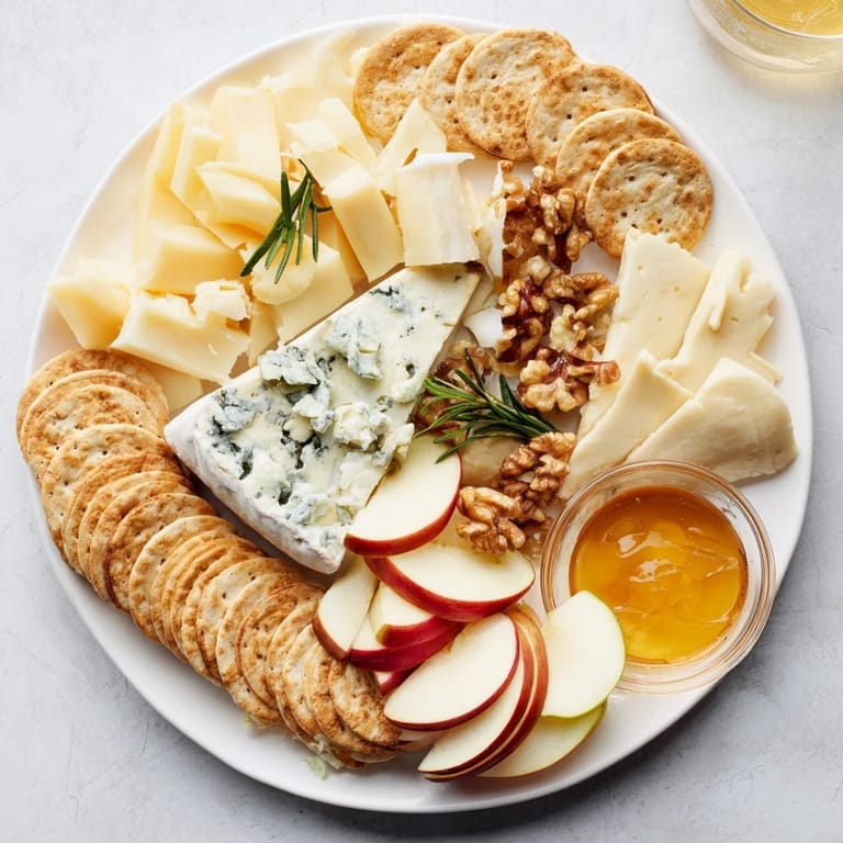 Delectable cheese plate: Brie, grapes, and honey, a perfect appetizer for any gathering.