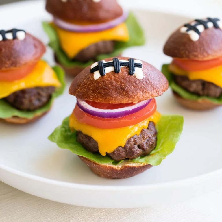 Gather around this game day spread: American Football Oval Burger Platter with fries, ready to enjoy.