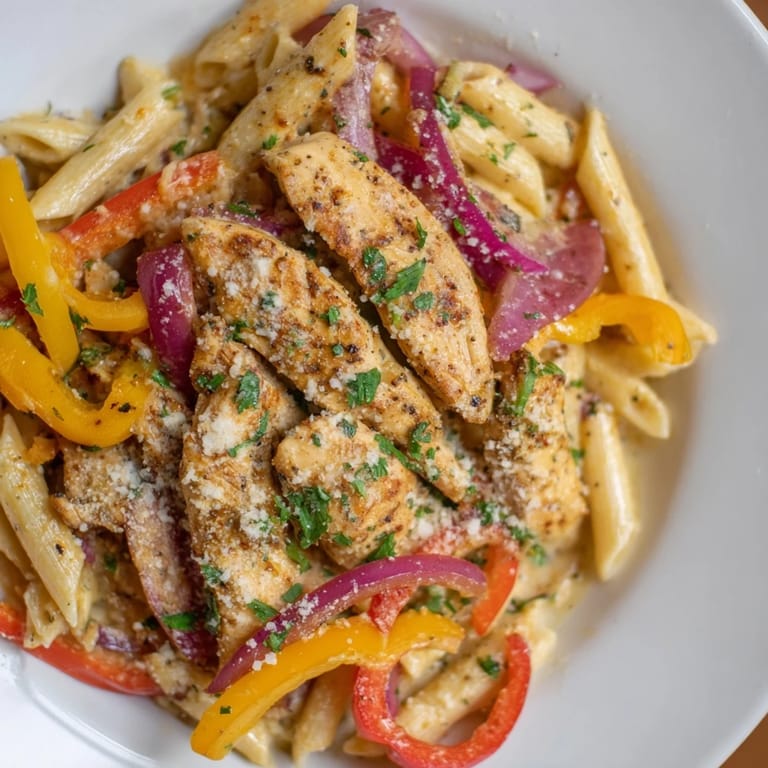 Tender chicken and penne coated in a rich Cajun sauce, known as Cajun Chicken Pasta.
