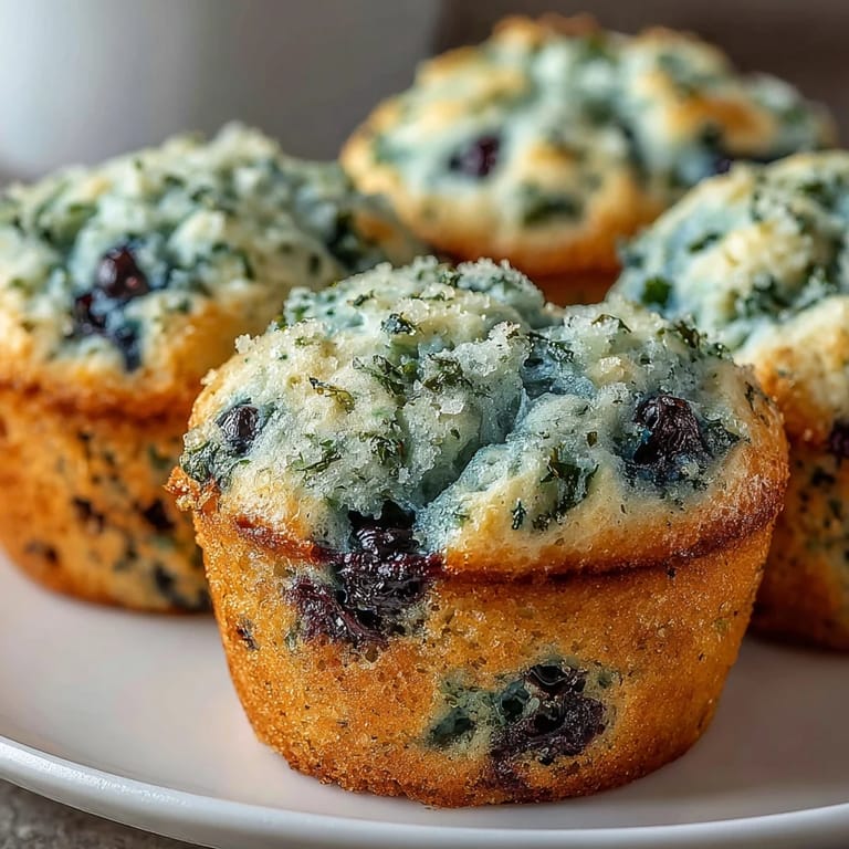 A moist Vegan Blueberry Lemon Protein Muffin split open to reveal a fluffy interior with bright blueberry pockets.