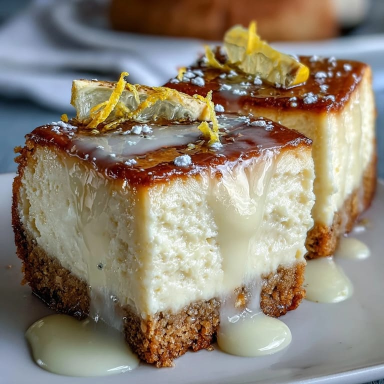 Elegant Limoncello cheesecake bars feature tangy lemon filling atop buttery lemon shortbread crust.  