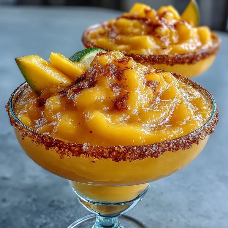 A refreshing Frozen Mango Margarita Mocktail, blended smooth and slushy, perfect for summer sipping with tropical fruit and citrus flavors.