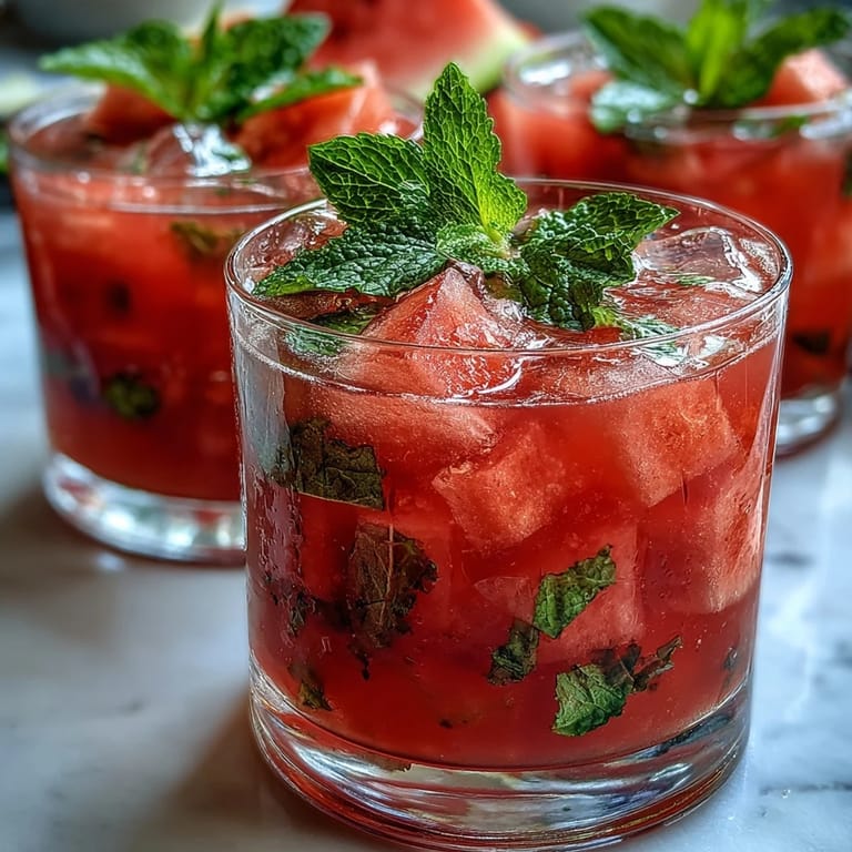 Vibrant watermelon mint lemonade in a clear pitcher, garnished with lemon slices and fresh mint.
