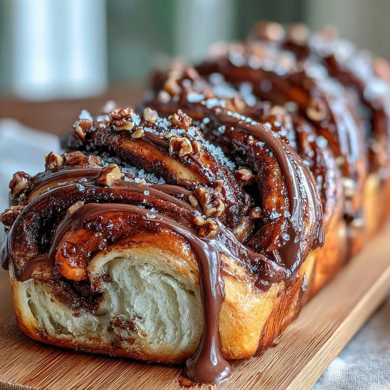 Soft, buttery brioche dough twisted with creamy chocolate-hazelnut spread, offering irresistible flavor in every slice of this stunning babka.