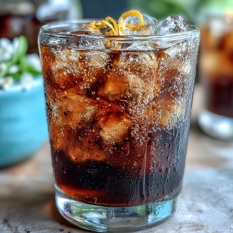 Enjoy a cool, bubbly cold brew coffee tonic with fresh orange garnish.