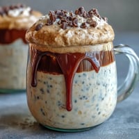 Creamy Vanilla Bean Frappuccino Overnight Oats with coffee and chocolate, layered in a jar for a dreamy breakfast or dessert.